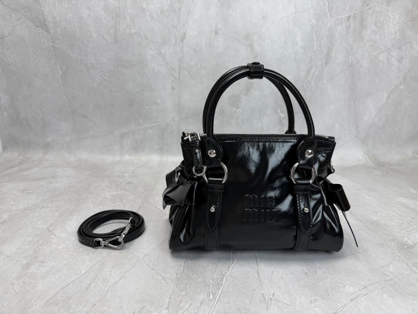 Miu Miu Black Bow Detail Top Handle Bag image 1