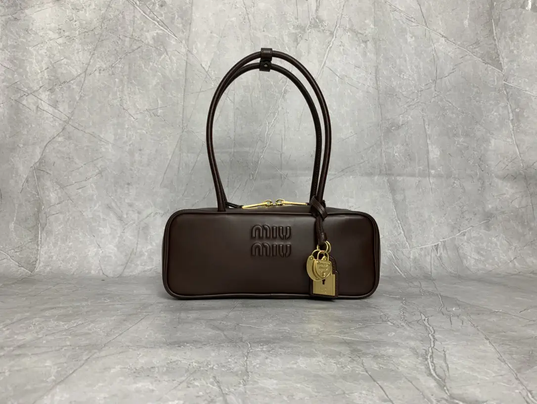 Miu Miu Dark Brown Leather Shoulder Bag image 1
