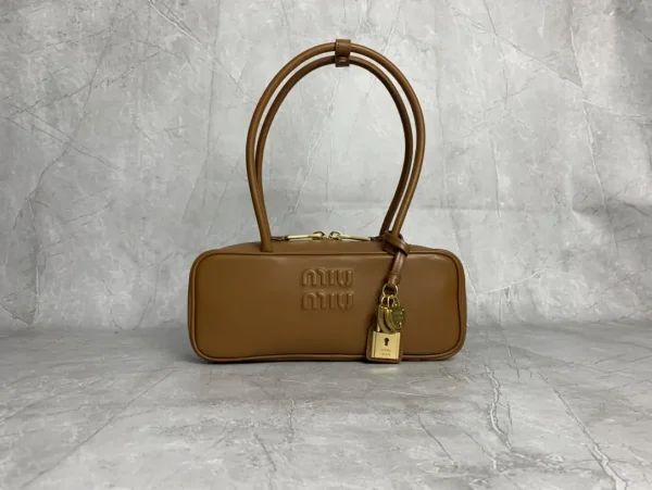 Miu Miu Cognac Leather Shoulder Bag image 1
