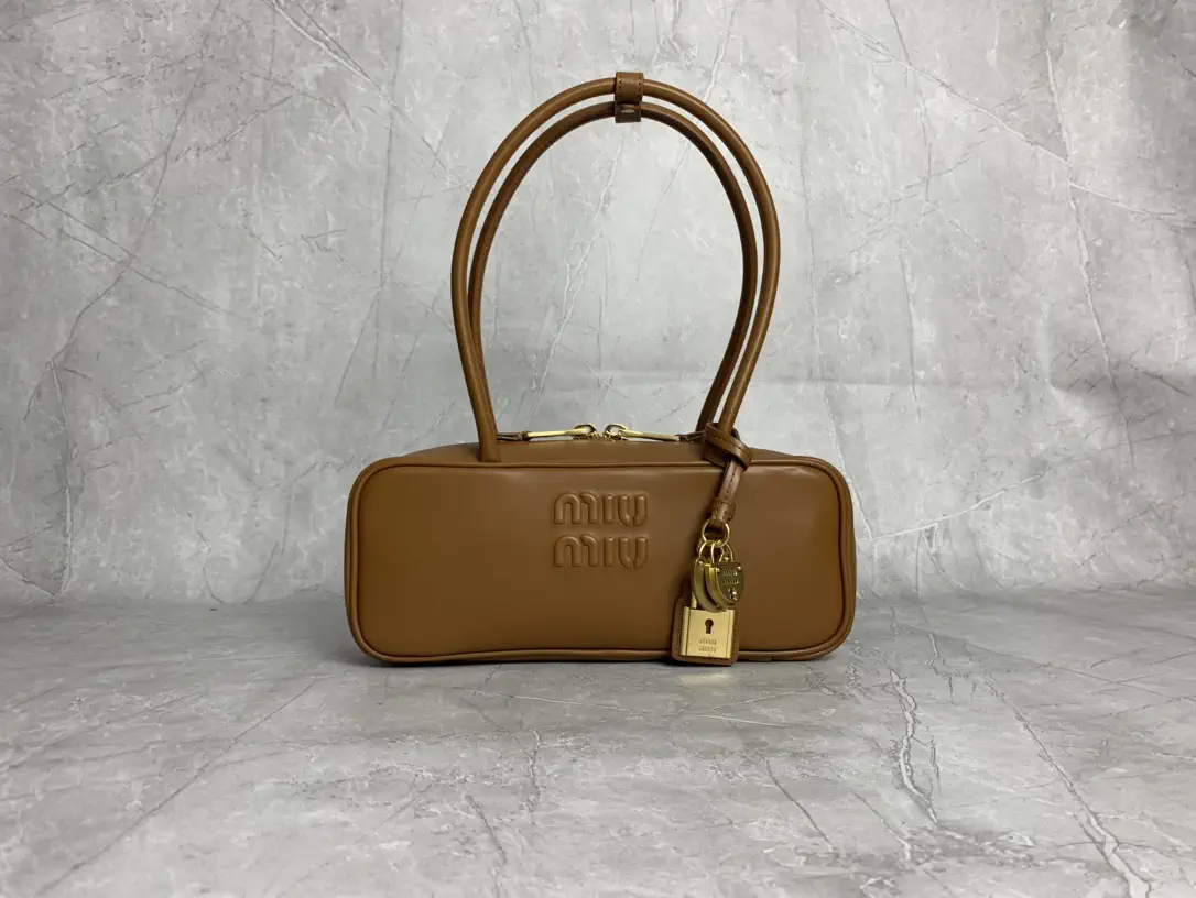 Miu Miu Cognac Leather Shoulder Bag image 1