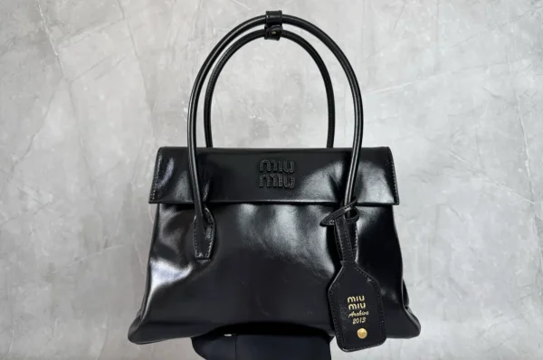 Miu Miu Black Leather Top Handle Bag image 1