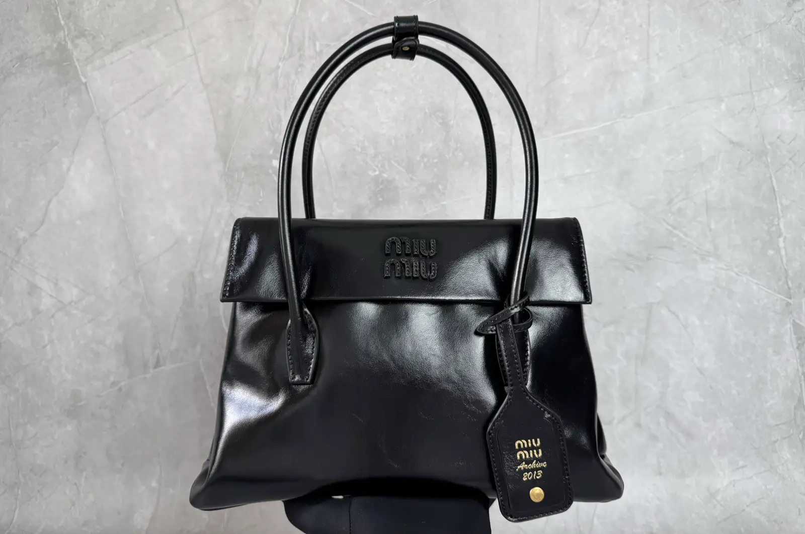 Miu Miu Black Leather Top Handle Bag image 1