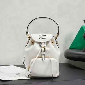 Miu Miu White Mini Bucket Backpack image 1