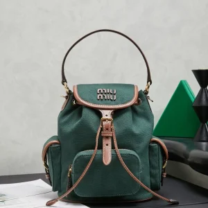 Miu Miu Canvas and Leather Trim Backpack image 1