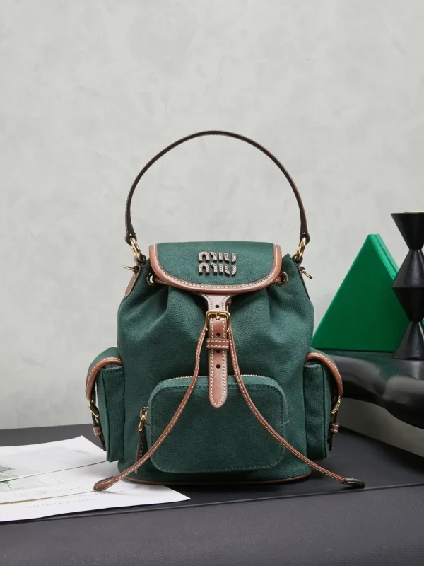 Miu Miu Canvas and Leather Trim Backpack image 1