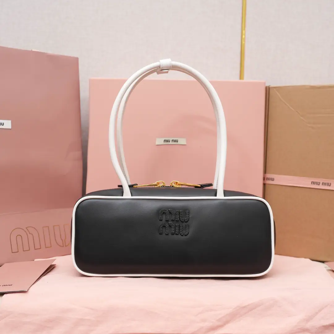 Miu Miu Two-Tone Leather Bowling Bag image 1