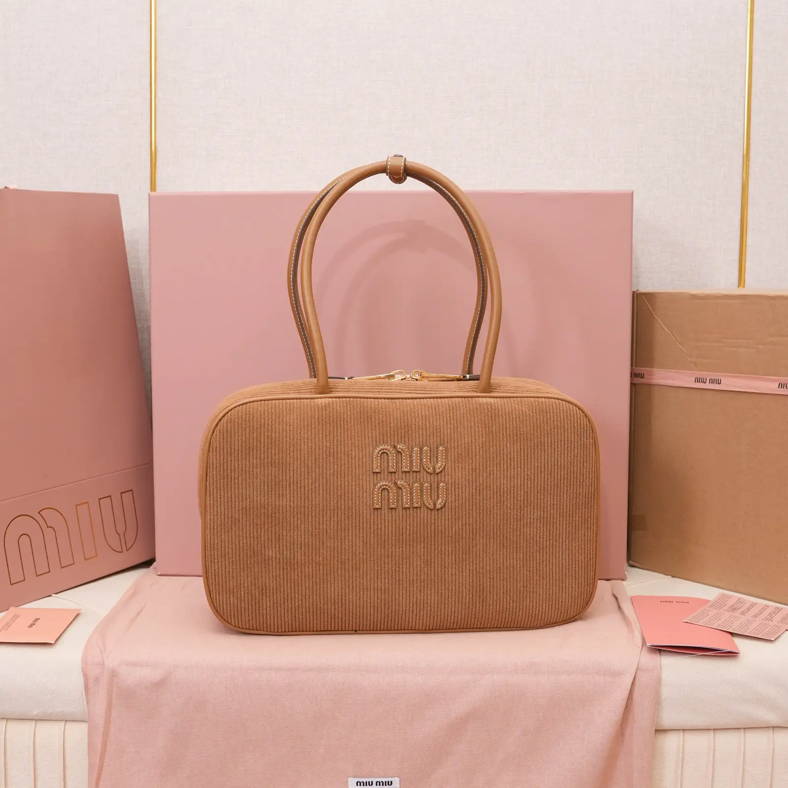 Miu Miu Corduroy Top Handle Bag image 1