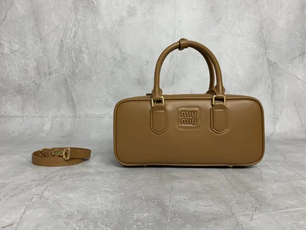 Miu Miu Cognac Leather Top Handle Bag image 1