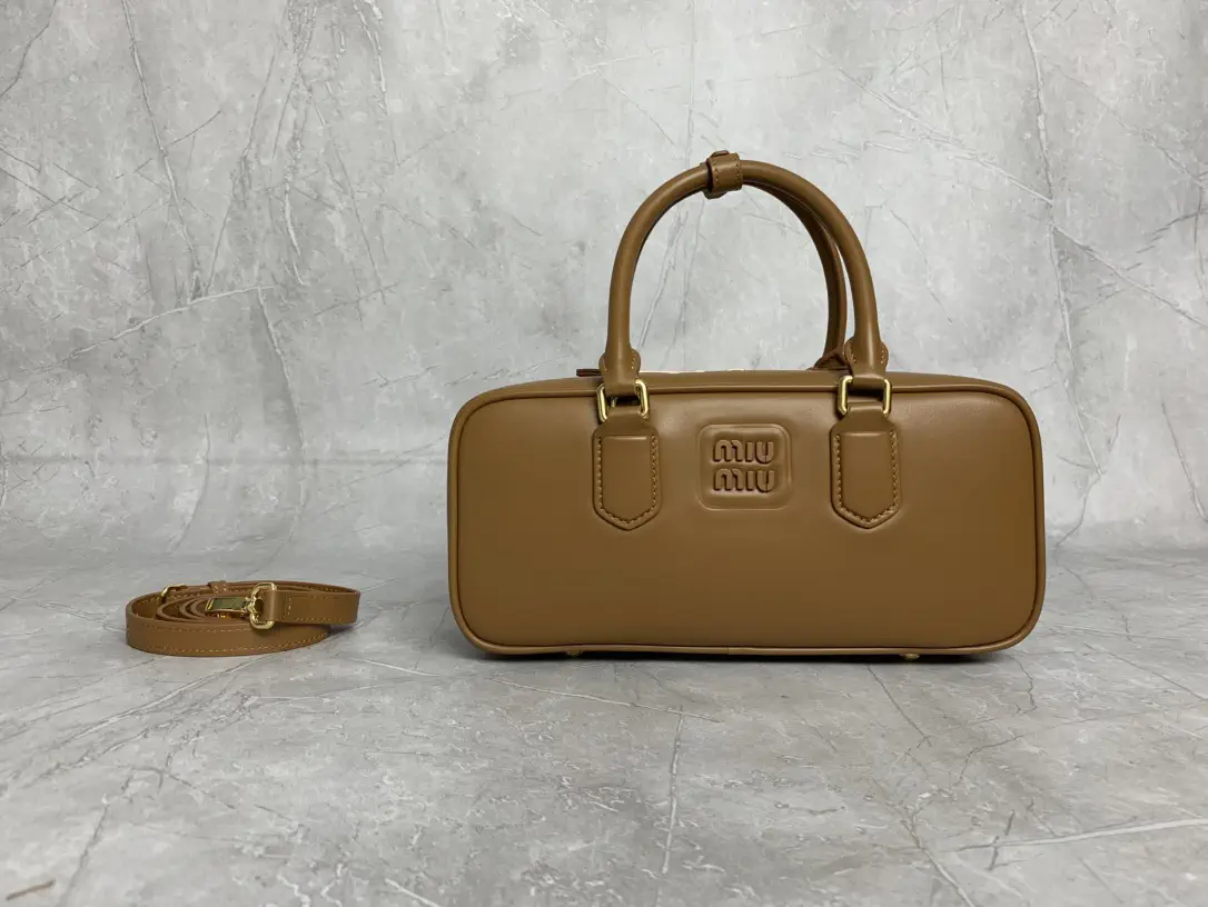 Miu Miu Cognac Leather Top Handle Bag image 1