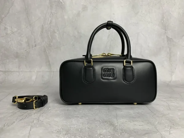 Miu Miu Black Leather Top Handle Bag image 1
