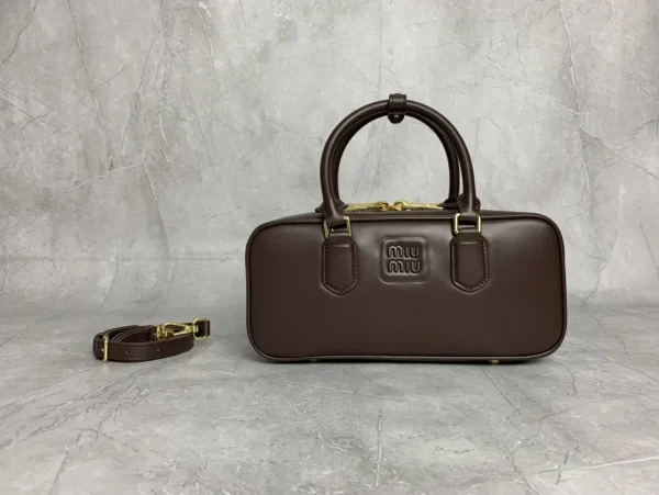 Miu Miu Brown Leather Top Handle Bag image 1