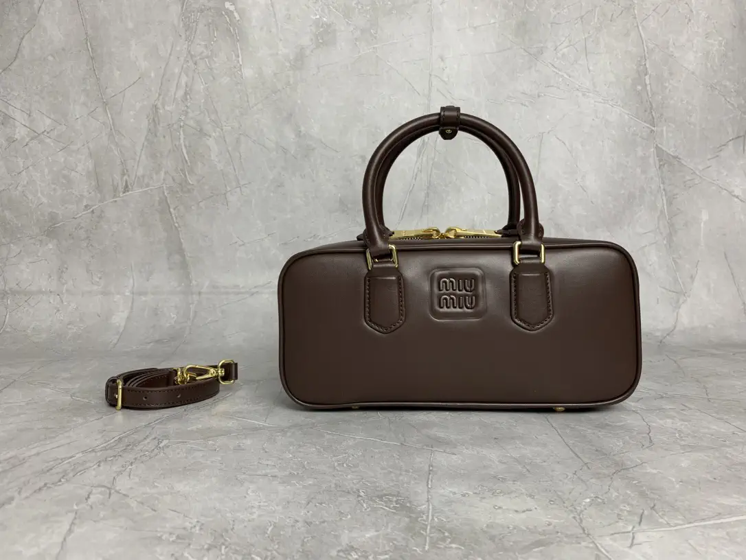 Miu Miu Brown Leather Top Handle Bag image 1