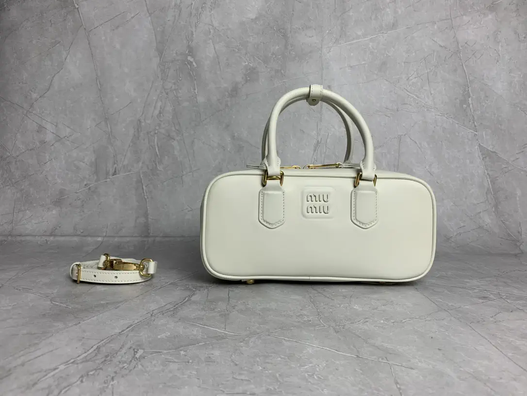 Miu Miu White Leather Top Handle Bag image 1