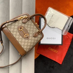 Gucci Monogram Top Handle Bag with Horsebit Detail image 1
