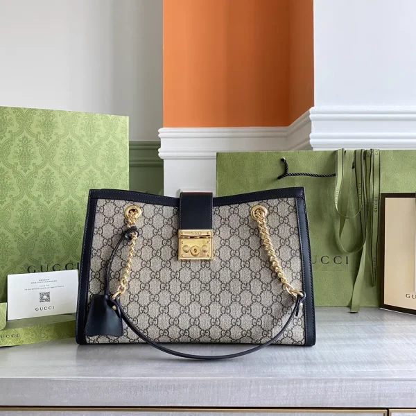Gucci GG Supreme Canvas Shoulder Bag with Lock Closure image 1