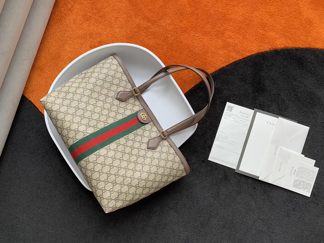 Gucci Monogram Web Stripe Tote Bag image 1