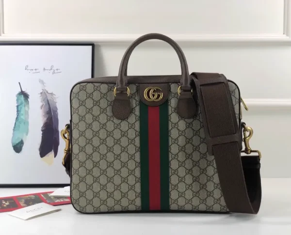 Gucci Monogram Web Stripe Briefcase Bag image 1