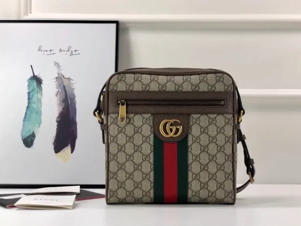 Gucci Monogram Crossbody Bag with Web Stripe image 1