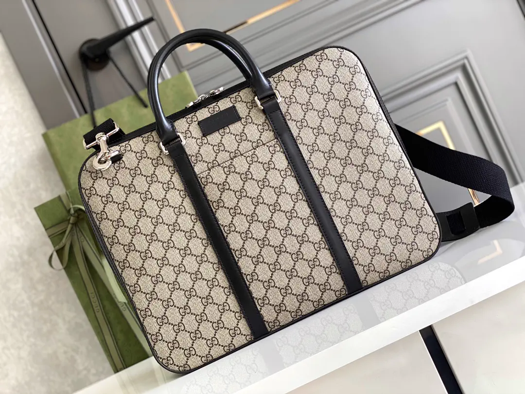 Gucci Monogram Briefcase with Shoulder Strap image 1