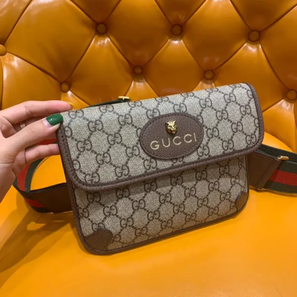 Gucci Monogram Crossbody Bag with Tiger Head Accent image 1