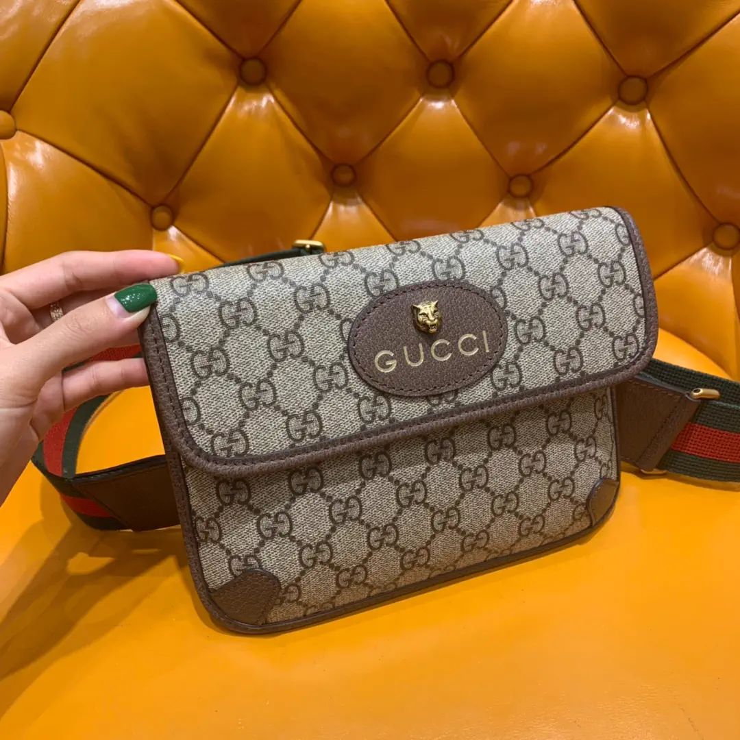 Gucci Monogram Crossbody Bag with Tiger Head Accent image 1