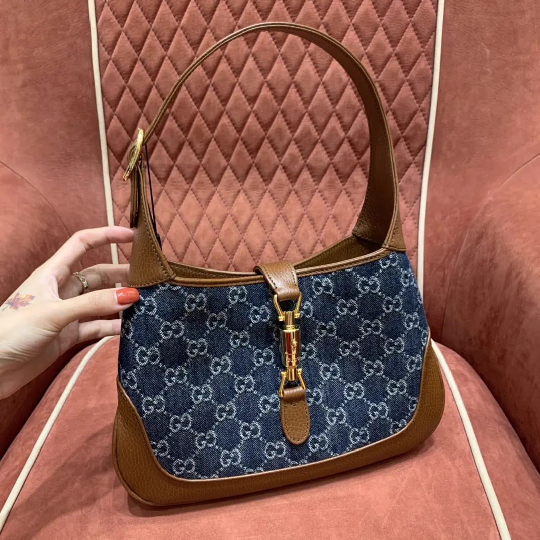 Gucci Denim Monogram Shoulder Bag image 1