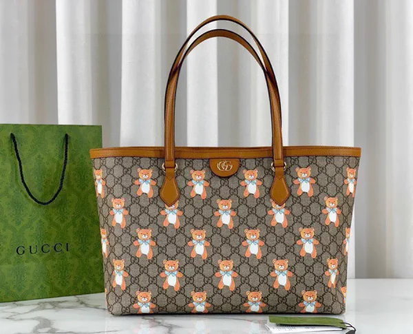 Gucci Teddy Bear Print GG Monogram Tote Bag image 1