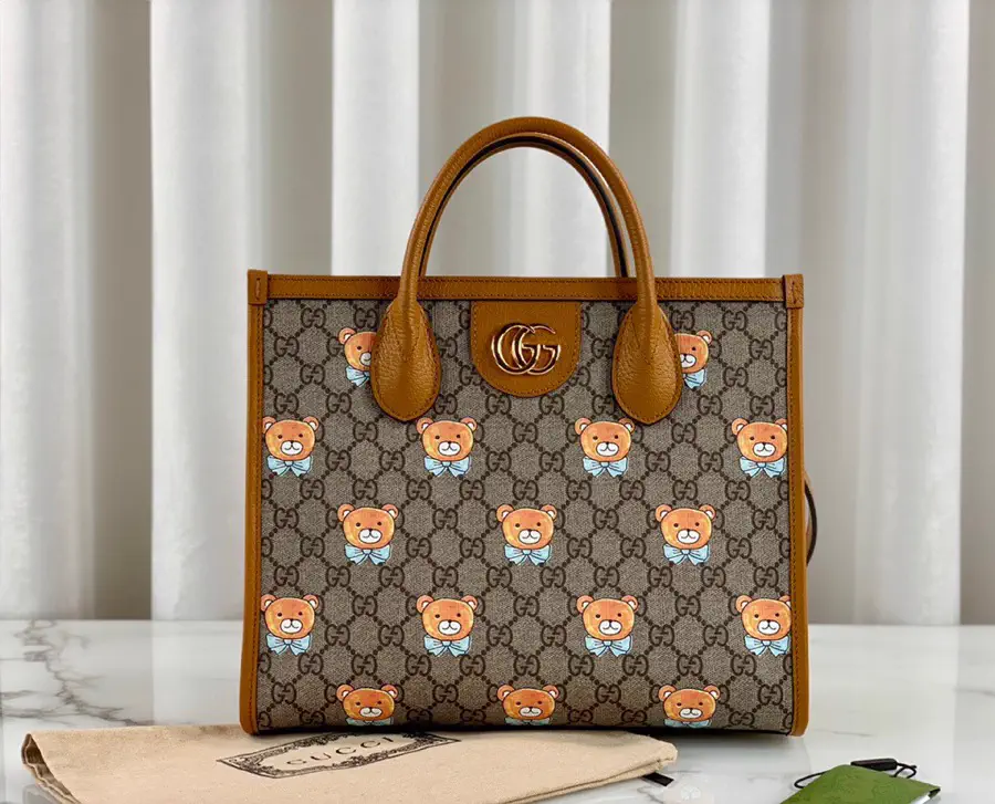 Gucci x Kai Teddy Bear Print Tote Bag image 1