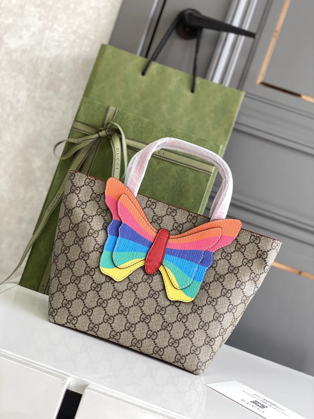 Gucci Monogram Butterfly Top Handle Bag image 1