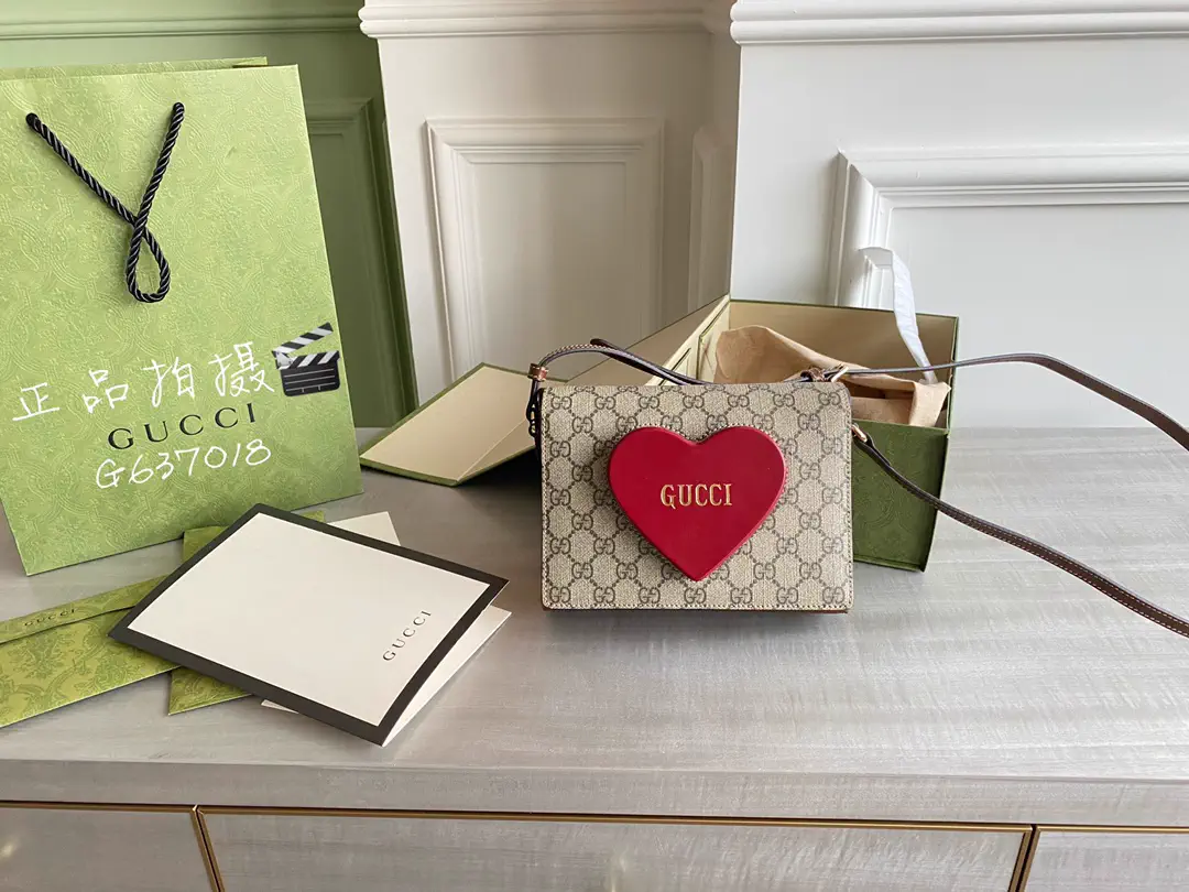 Gucci Monogram Heart Accent Crossbody Bag image 1