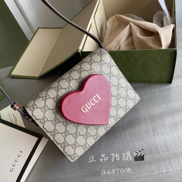 Gucci Monogram Heart Detail Crossbody Bag image 1