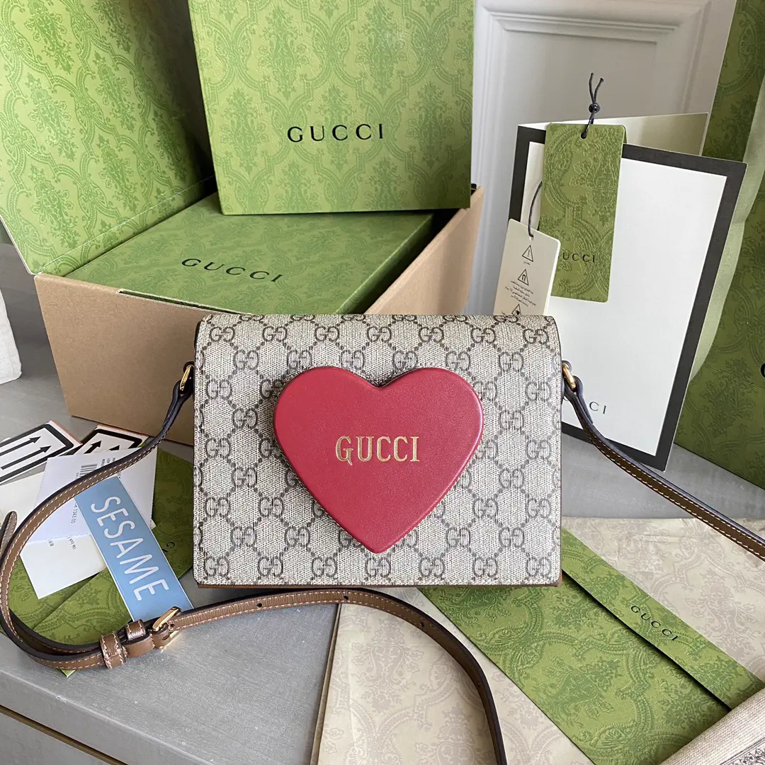 Gucci Heart Accent Monogram Crossbody Bag image 1