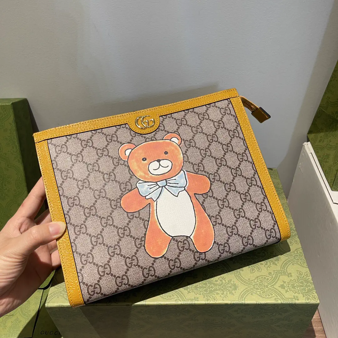 Gucci Teddy Bear Print Monogram Clutch image 1