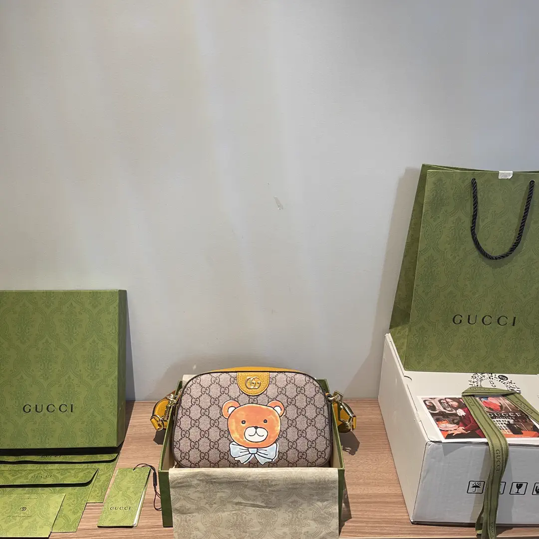 Gucci Teddy Bear Print GG Monogram Camera Bag image 1
