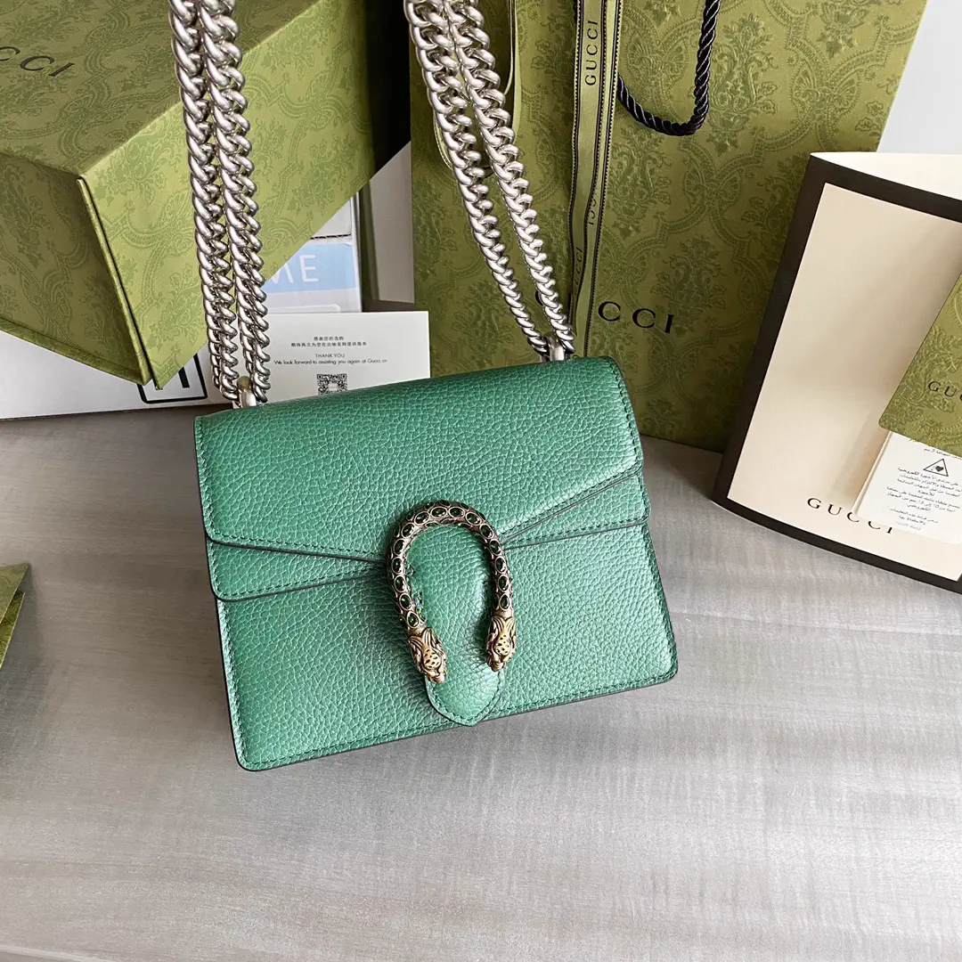 Gucci Green Leather Dionysus Shoulder Bag image 1