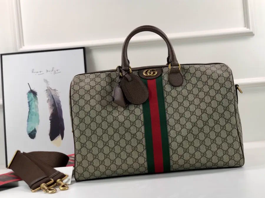 Gucci Monogram Web Stripe Duffle Bag image 1