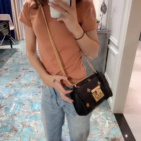 Gucci Black Bee and Star Embellished Crossbody Bag image 1