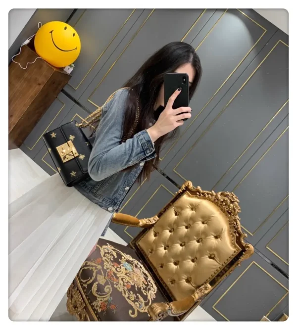Gucci Black Star and Bee Embellished Shoulder Bag image 1