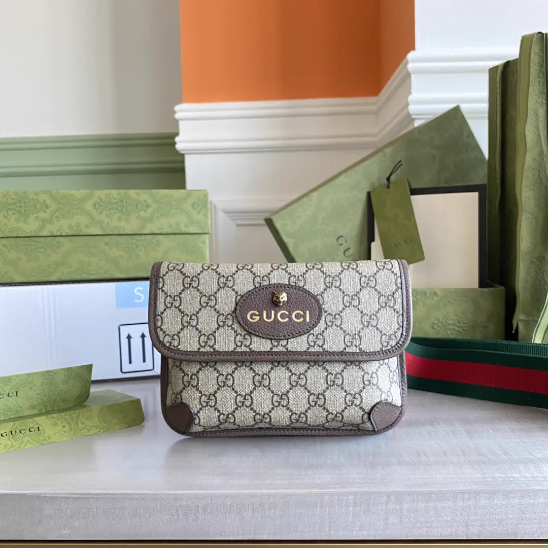 Gucci Monogram Belt Bag with Web Strap image 1