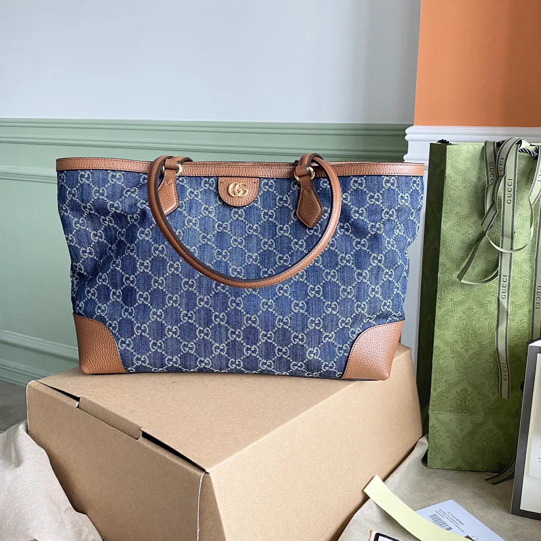 Gucci GG Monogram Denim Tote Bag image 1