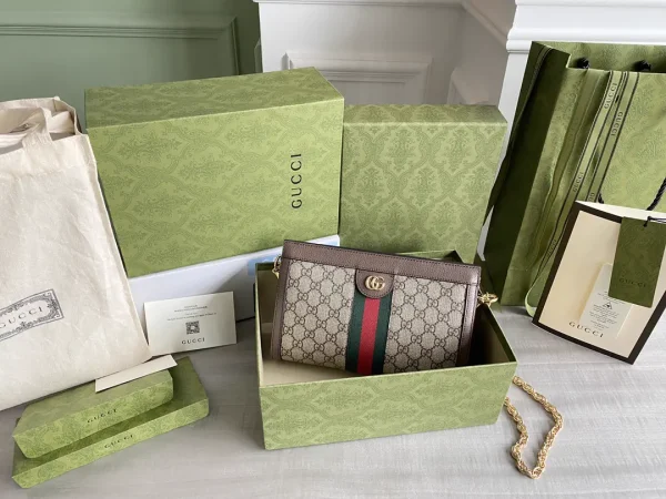 Gucci GG Monogram Web Stripe Chain Shoulder Bag image 1