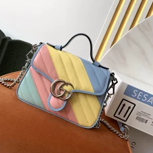 Gucci Quilted Pastel Stripe Shoulder Bag image 1