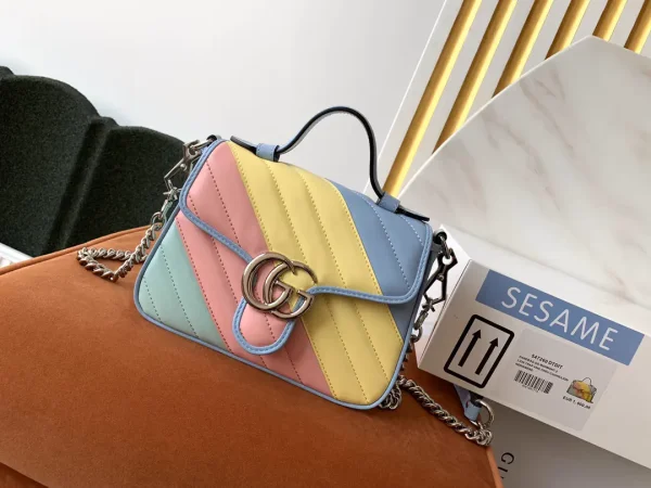 Gucci Quilted Pastel Stripe Shoulder Bag image 1