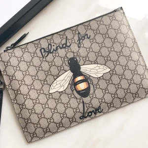 Gucci Bee Print GG Monogram Clutch image 1