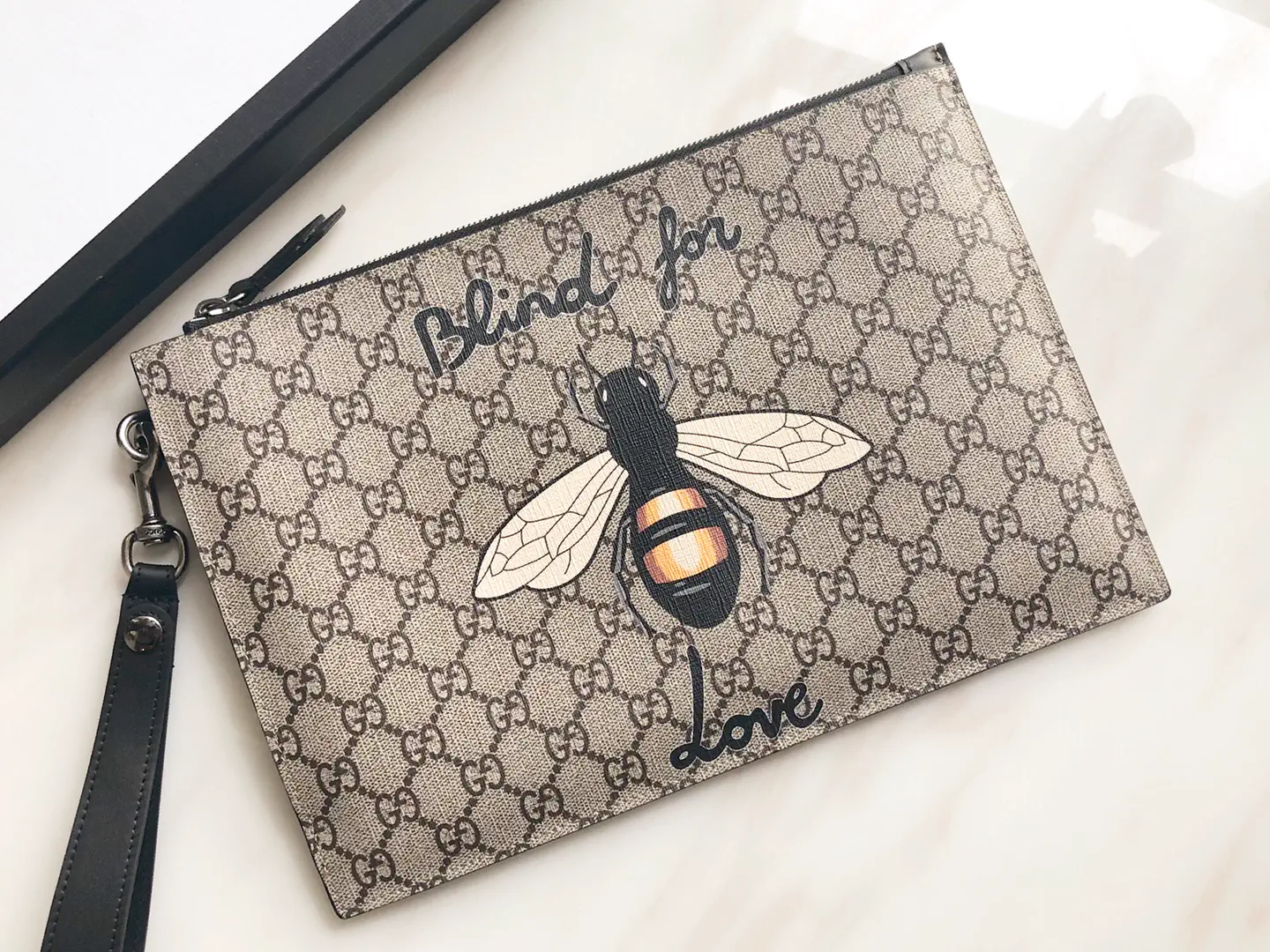 Gucci Bee Print GG Monogram Clutch image 1