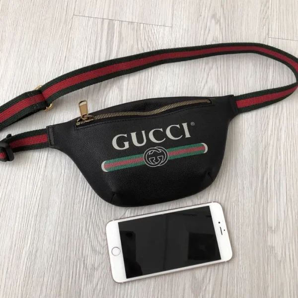 Gucci Black Logo Print Belt Bag image 1