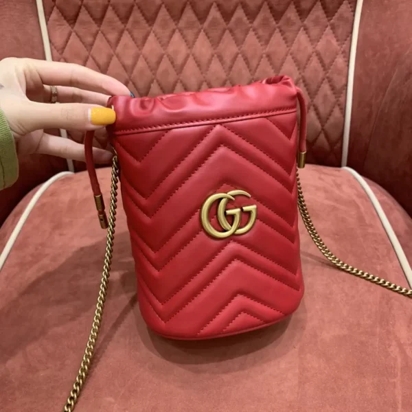 Gucci Red Quilted Bucket Bag image 1