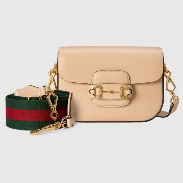 Gucci Beige Horsebit Shoulder Bag image 1