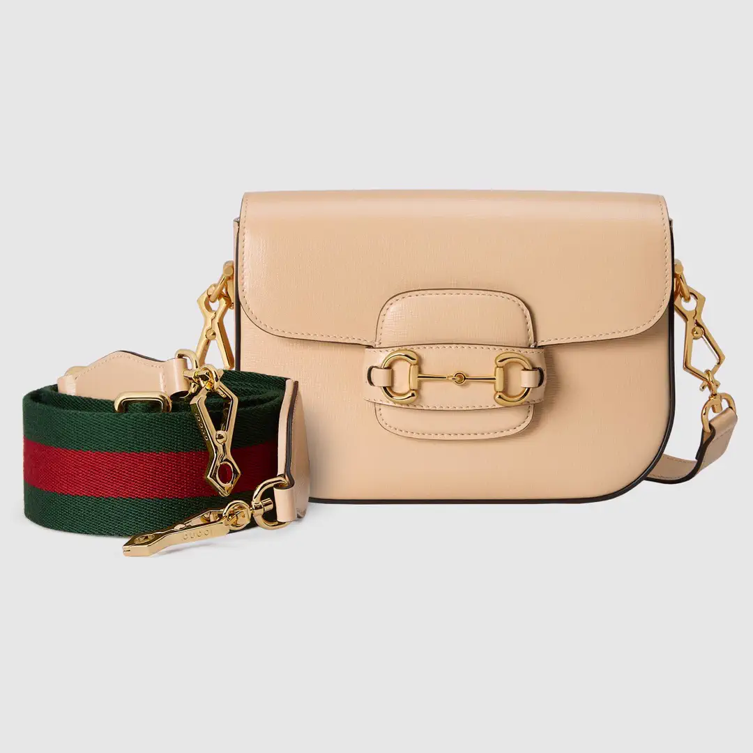 Gucci Beige Horsebit Shoulder Bag image 1
