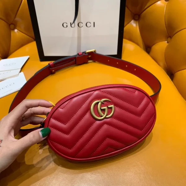 Gucci Red Quilted Belt Bag image 1